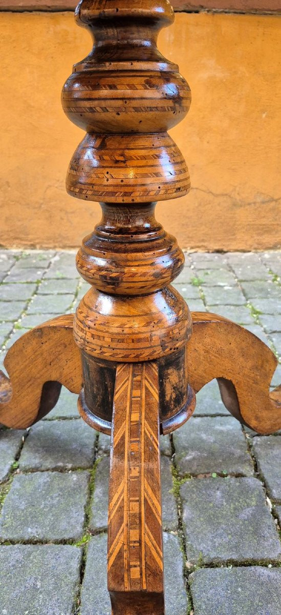 Table Rolo ronde ancienne incrustée-photo-3