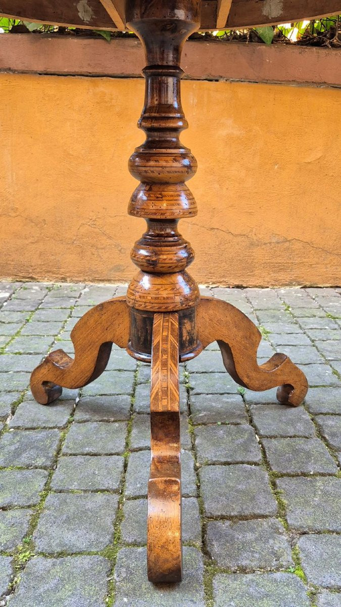 Table Rolo ronde ancienne incrustée-photo-3