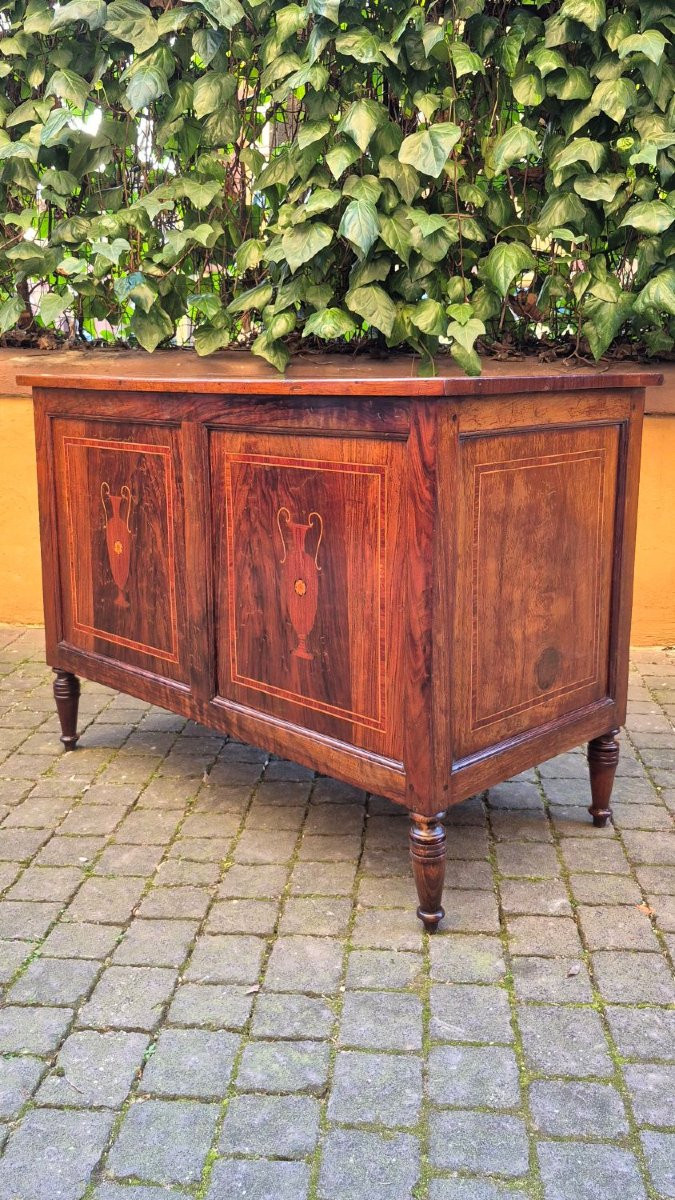 Petit bureau ancien Louis XVI incrusté-photo-5