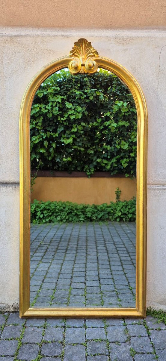 Narrow Antique Mirror With A Cornice-photo-3