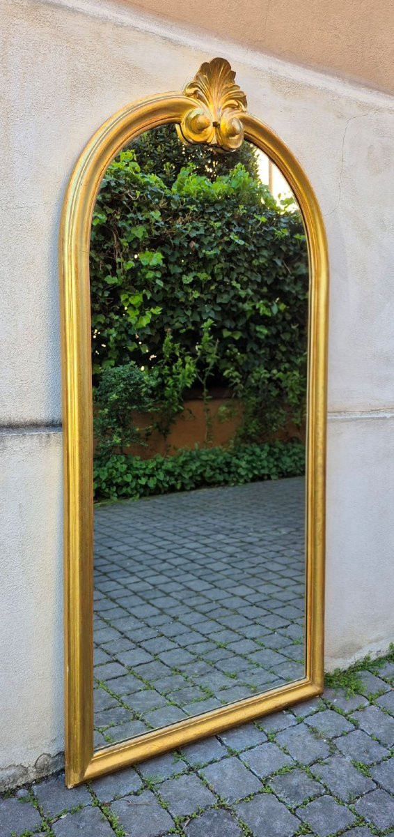 Narrow Antique Mirror With A Cornice-photo-1