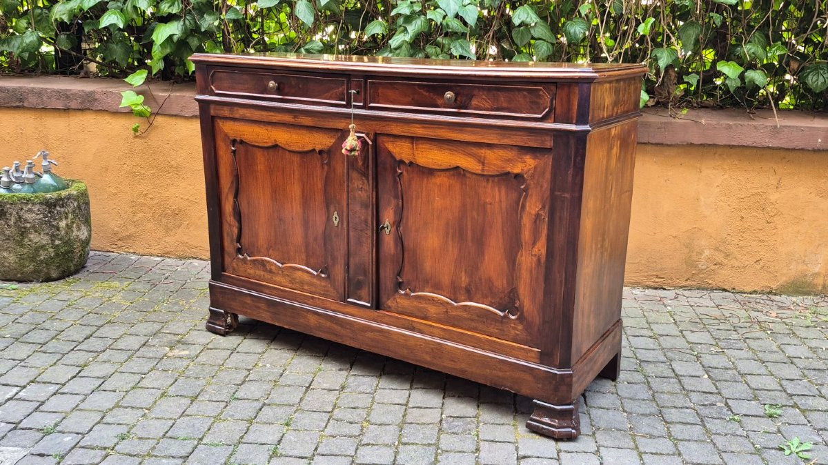 Buffet ancien français en noyer du XIXe siècle-photo-4