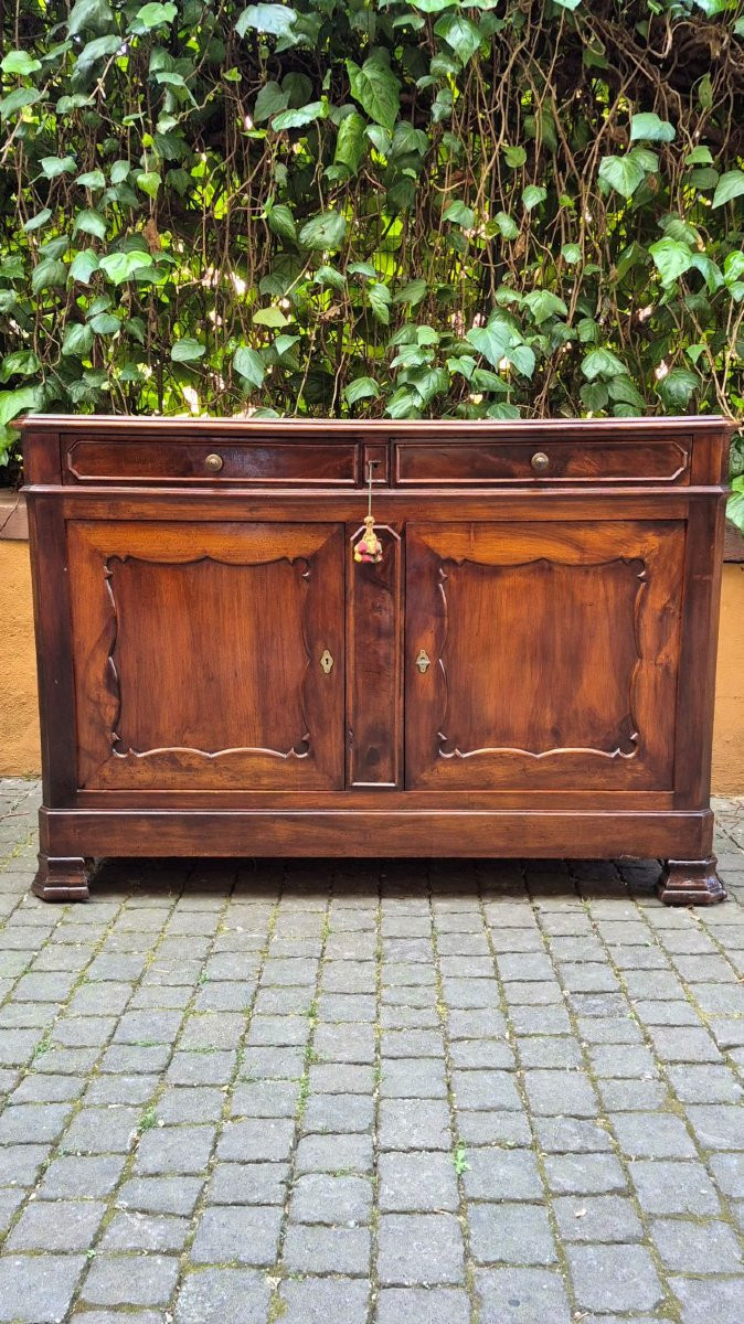 Buffet ancien français en noyer du XIXe siècle-photo-1