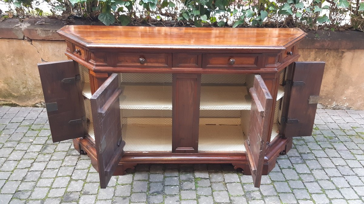 Antique Venetian Sideboard With Mitered Corners And Four Doors-photo-6