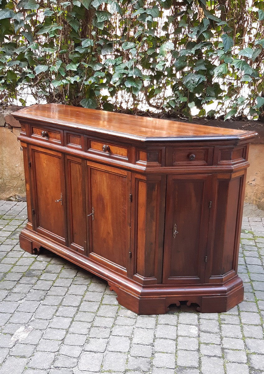 Antique Venetian Sideboard With Mitered Corners And Four Doors