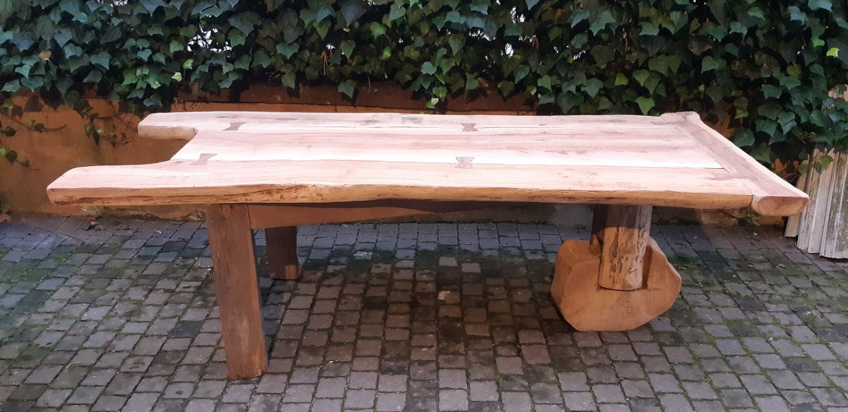 Antique Dining Table Made Of Walnut, Cherry, And Oak, From Tuscany-photo-4