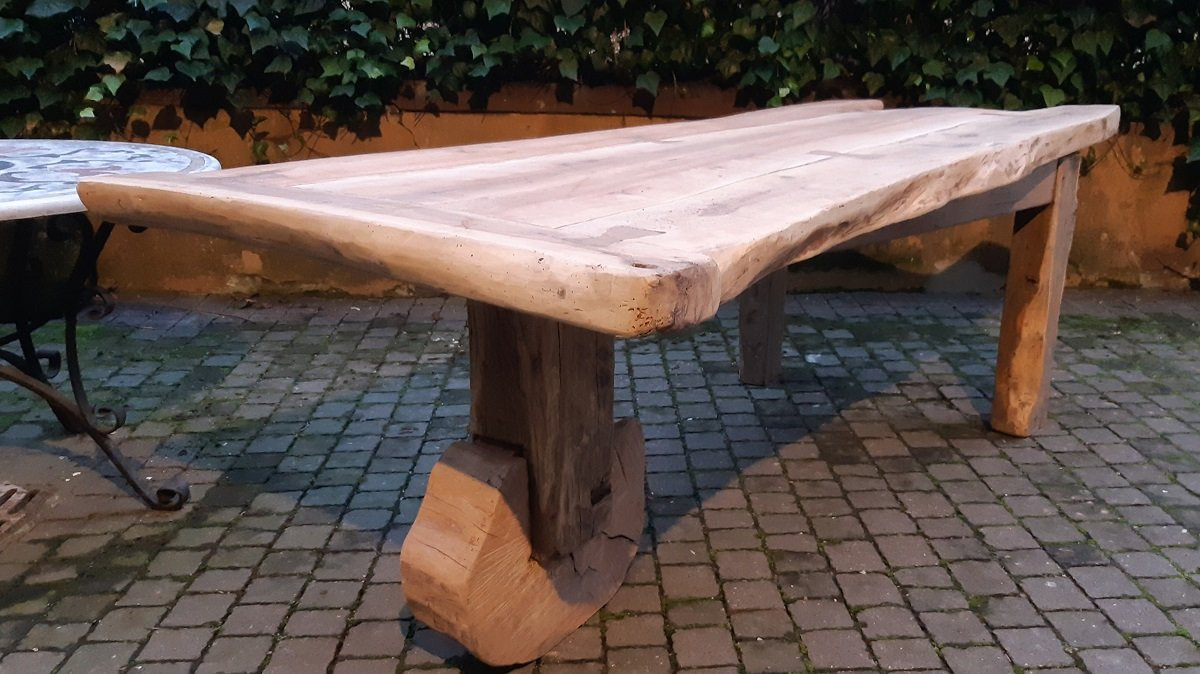 Antique Dining Table Made Of Walnut, Cherry, And Oak, From Tuscany-photo-2