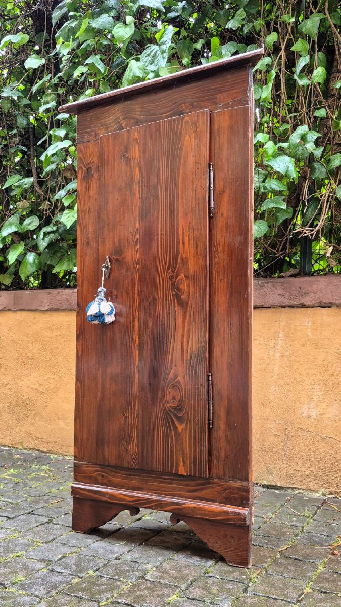 Petit meuble d'angle ancien en pin-photo-4
