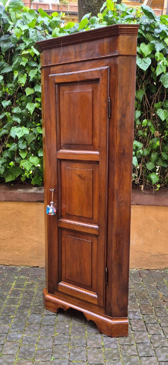 Antique Lombard Corner Cabinet In Walnut-photo-4
