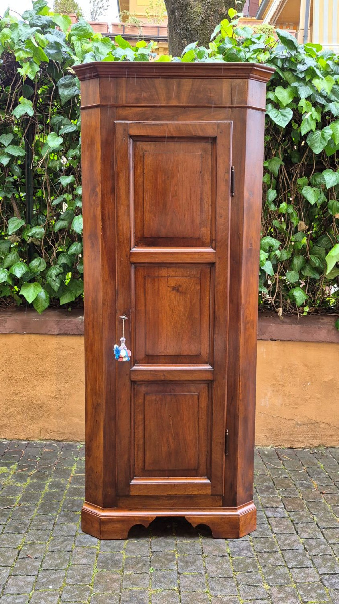 Antique Lombard Corner Cabinet In Walnut