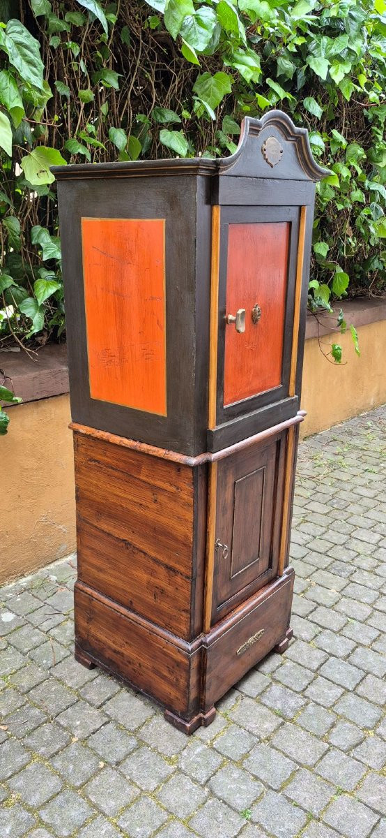 Antique 19th-century Bolognese Safe With A Double-key Mechanism-photo-3