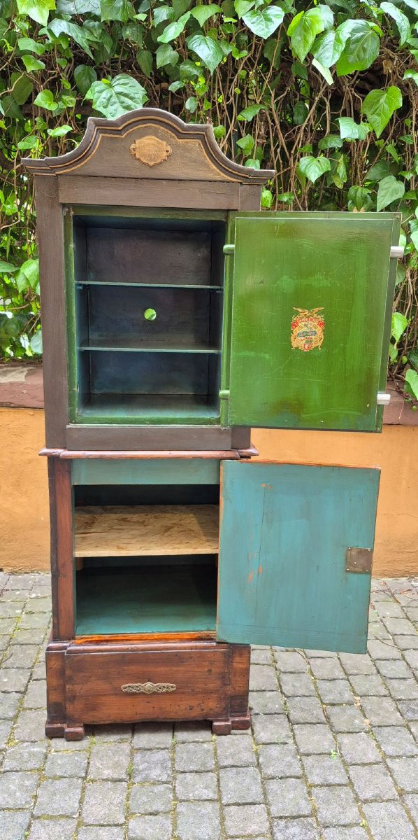 Antique 19th-century Bolognese Safe With A Double-key Mechanism-photo-4