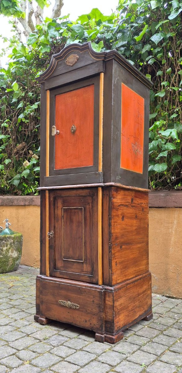 Antique 19th-century Bolognese Safe With A Double-key Mechanism-photo-3