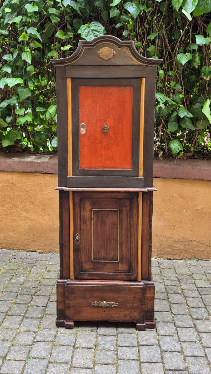 Antique 19th-century Bolognese Safe With A Double-key Mechanism