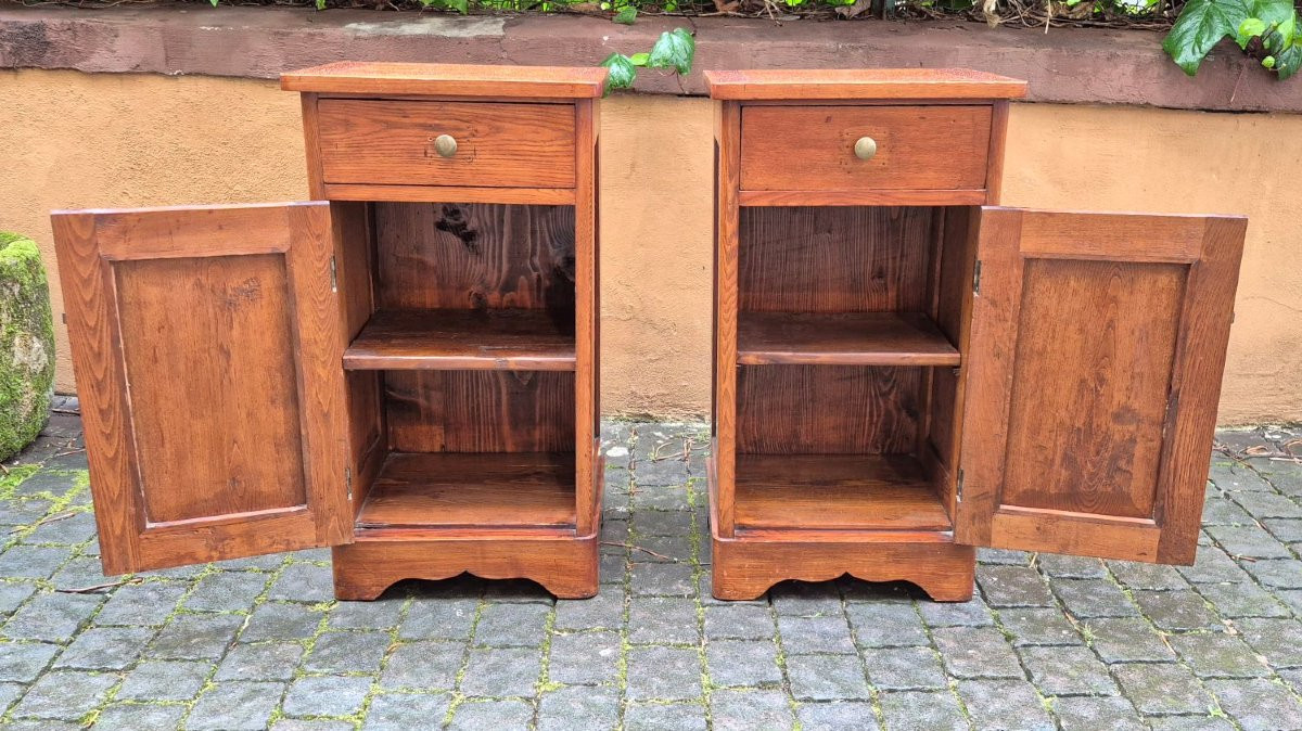 Pair Of Antique 19th-century Oak Nightstands-photo-4
