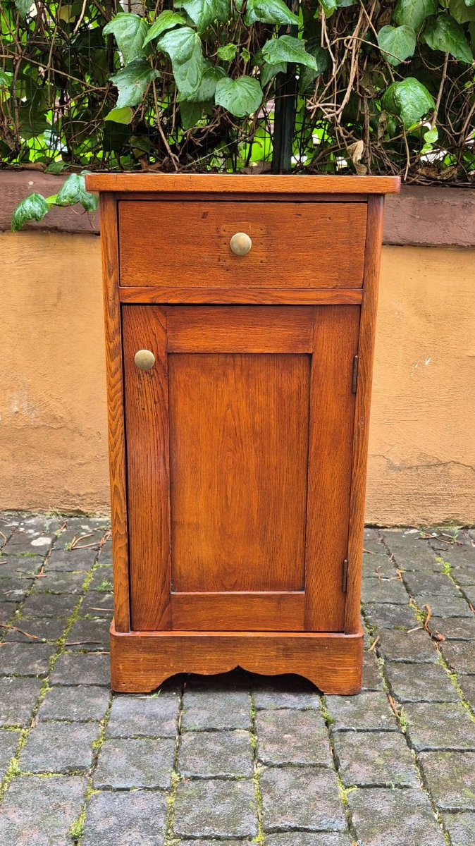 Pair Of Antique 19th-century Oak Nightstands-photo-2