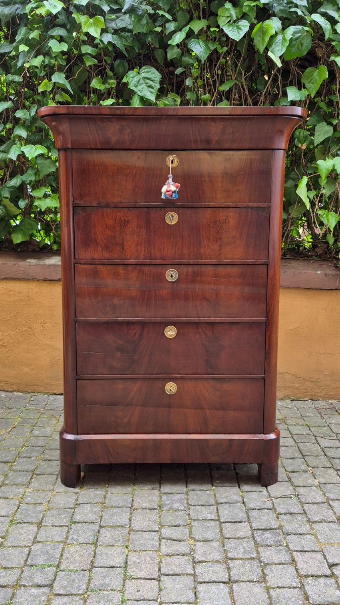 Commode ancienne du XIXe siècle avec rainure et rabat-photo-2