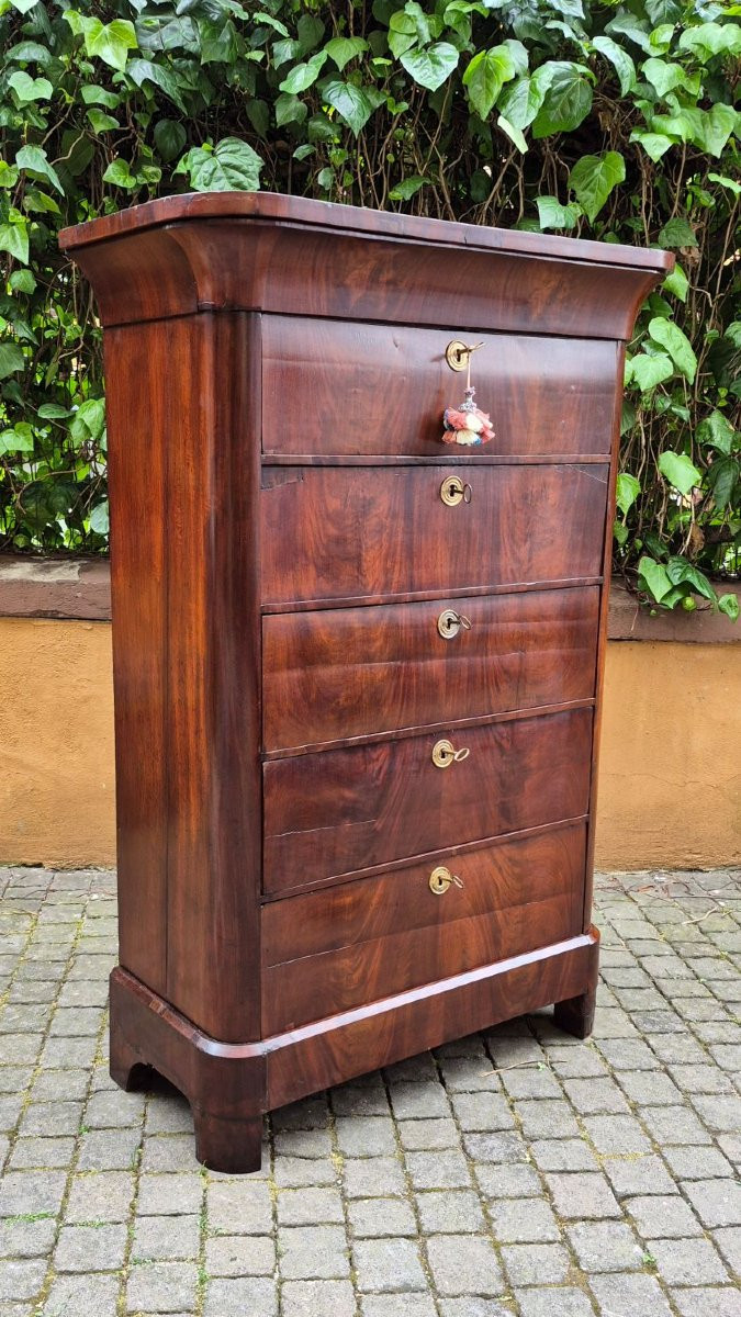 Commode ancienne du XIXe siècle avec rainure et rabat-photo-3