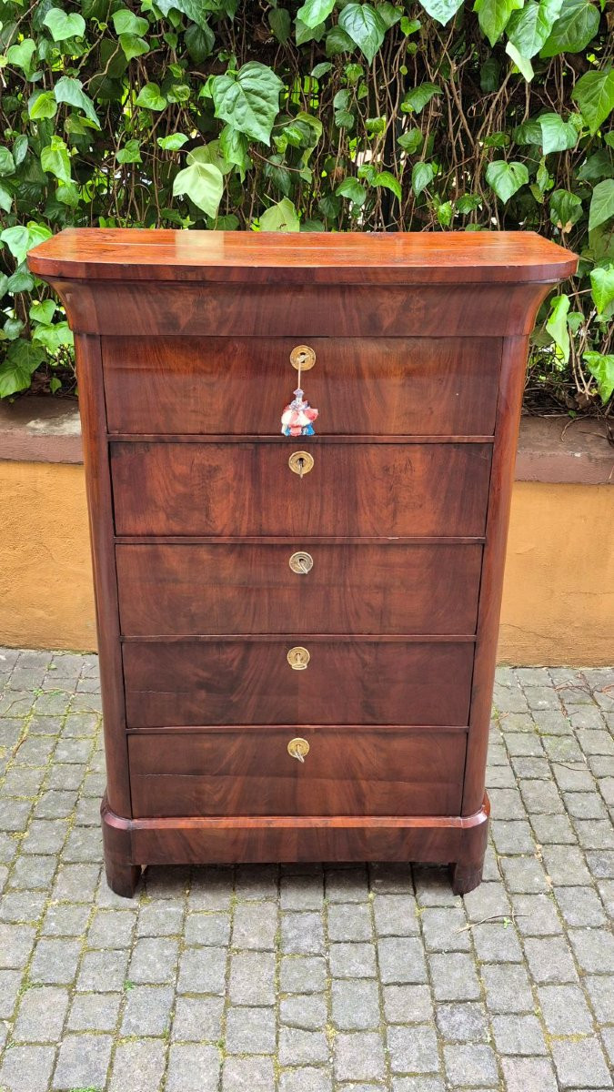 Commode ancienne du XIXe siècle avec rainure et rabat-photo-1
