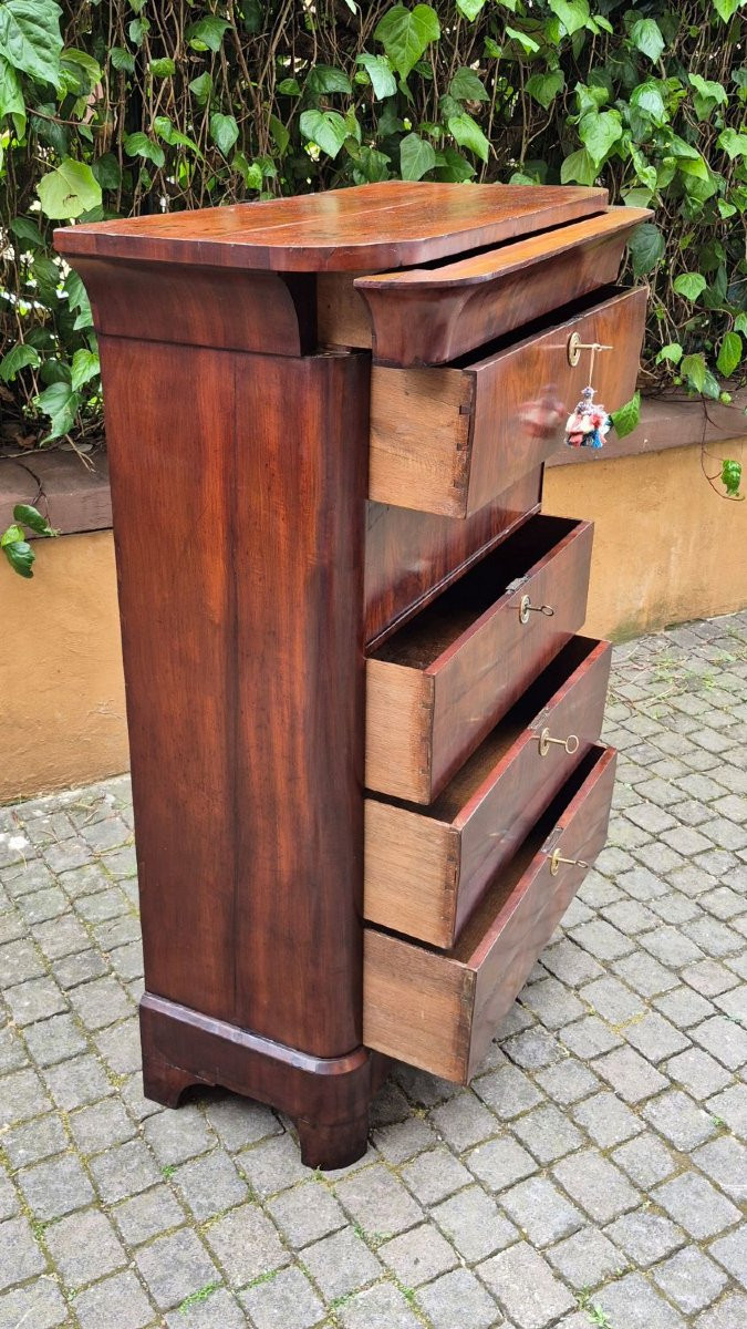 Commode ancienne du XIXe siècle avec rainure et rabat-photo-2