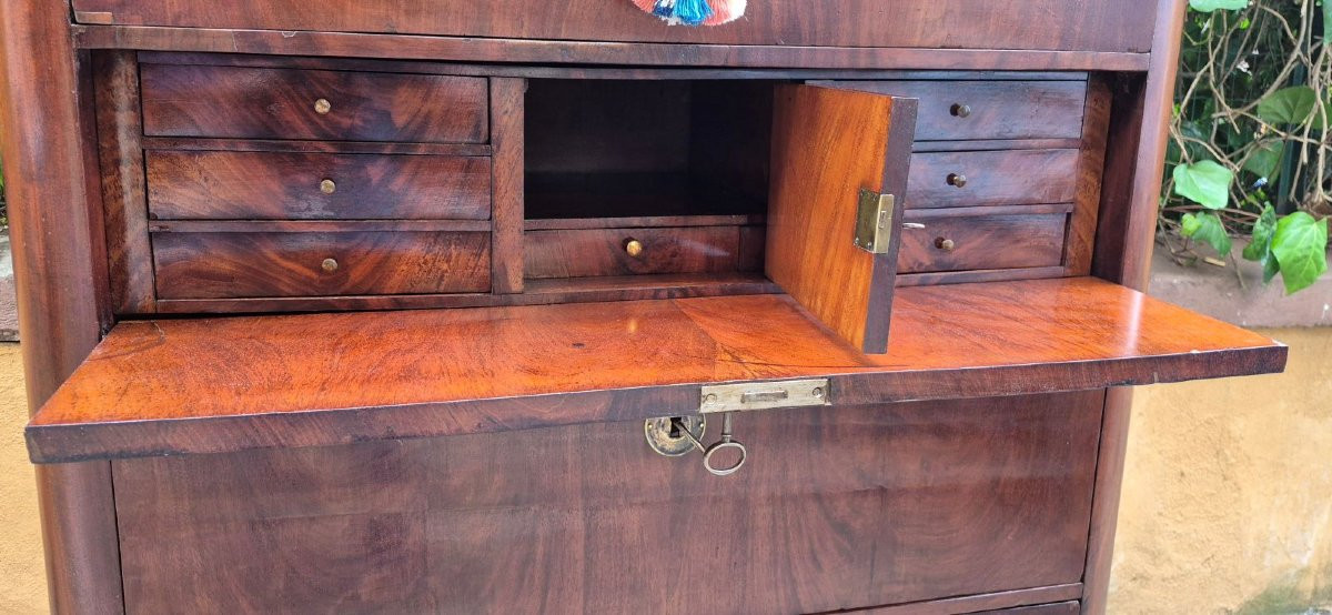 Commode ancienne du XIXe siècle avec rainure et rabat-photo-7