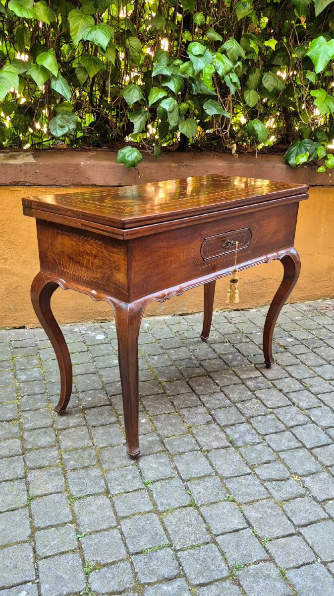 Antique 18th-century Louis XV-style Inlaid Game Table From Emilia-photo-3