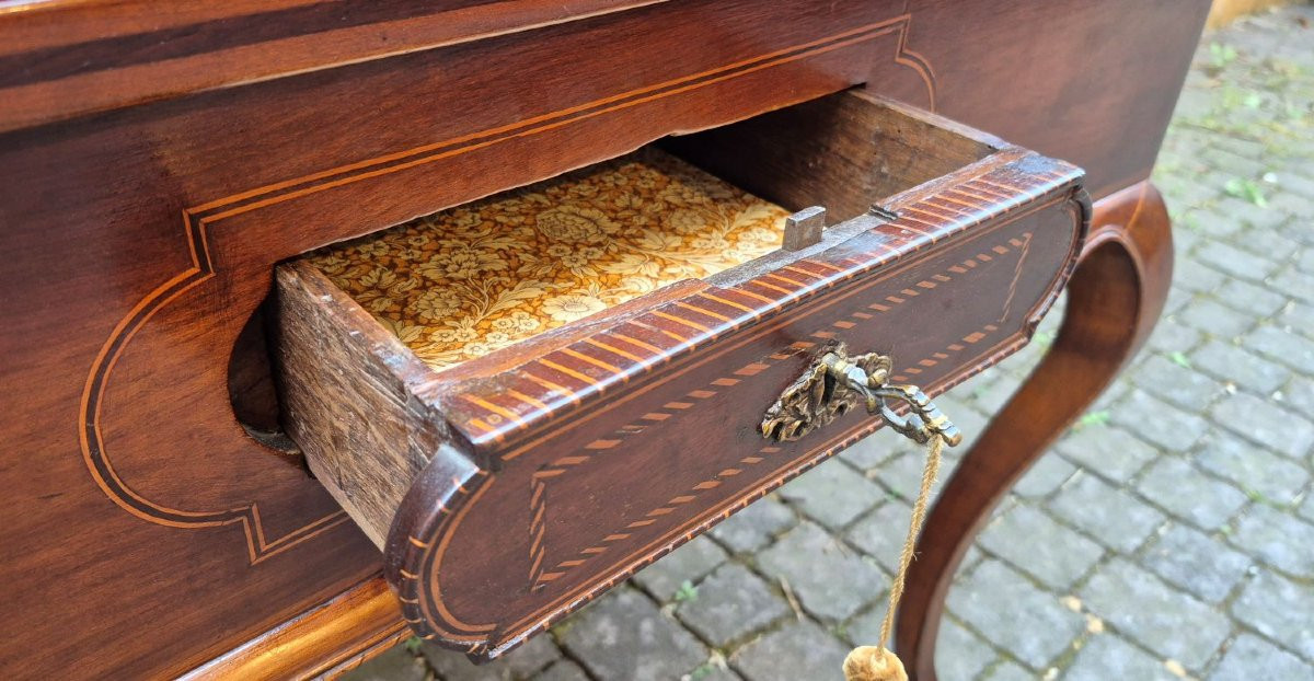 Antique 18th-century Louis XV-style Inlaid Game Table From Emilia-photo-2