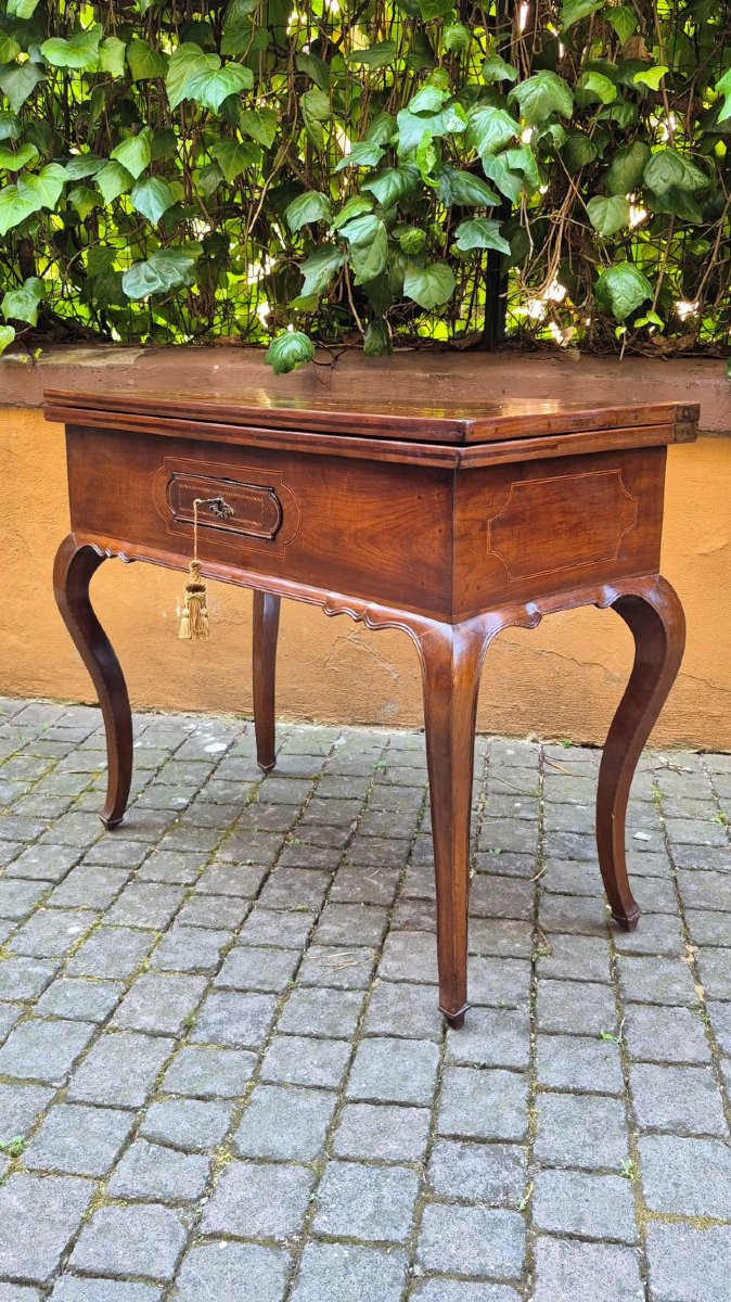 Antique 18th-century Louis XV-style Inlaid Game Table From Emilia-photo-5