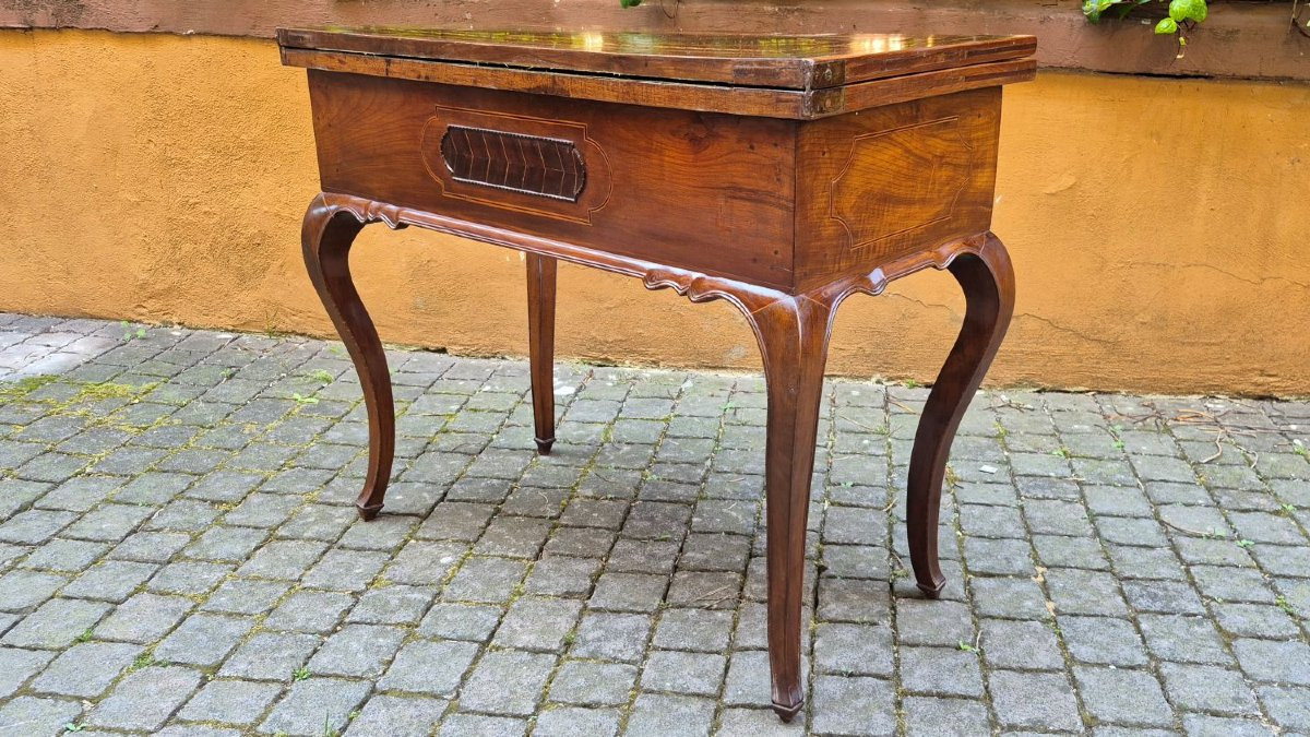 Antique 18th-century Louis XV-style Inlaid Game Table From Emilia-photo-8