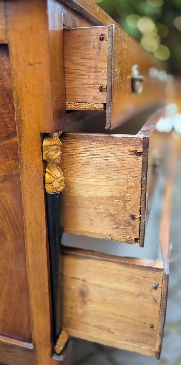 Pair Of Antique Italian Empire-style Chest Of Drawers-photo-4