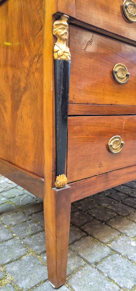 Pair Of Antique Italian Empire-style Chest Of Drawers-photo-6