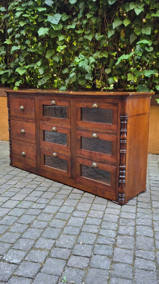 Commode à pâtes ancienne en noyer-photo-3