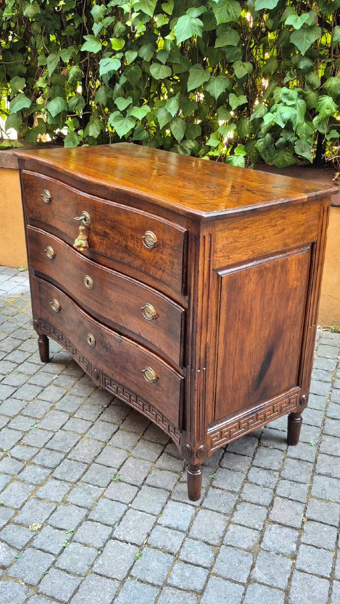 18th-century Antique, Weathered Chest Of Drawers From Emilia-photo-3