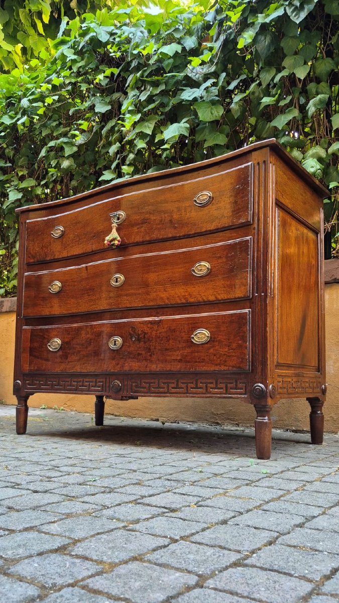 18th-century Antique, Weathered Chest Of Drawers From Emilia-photo-4