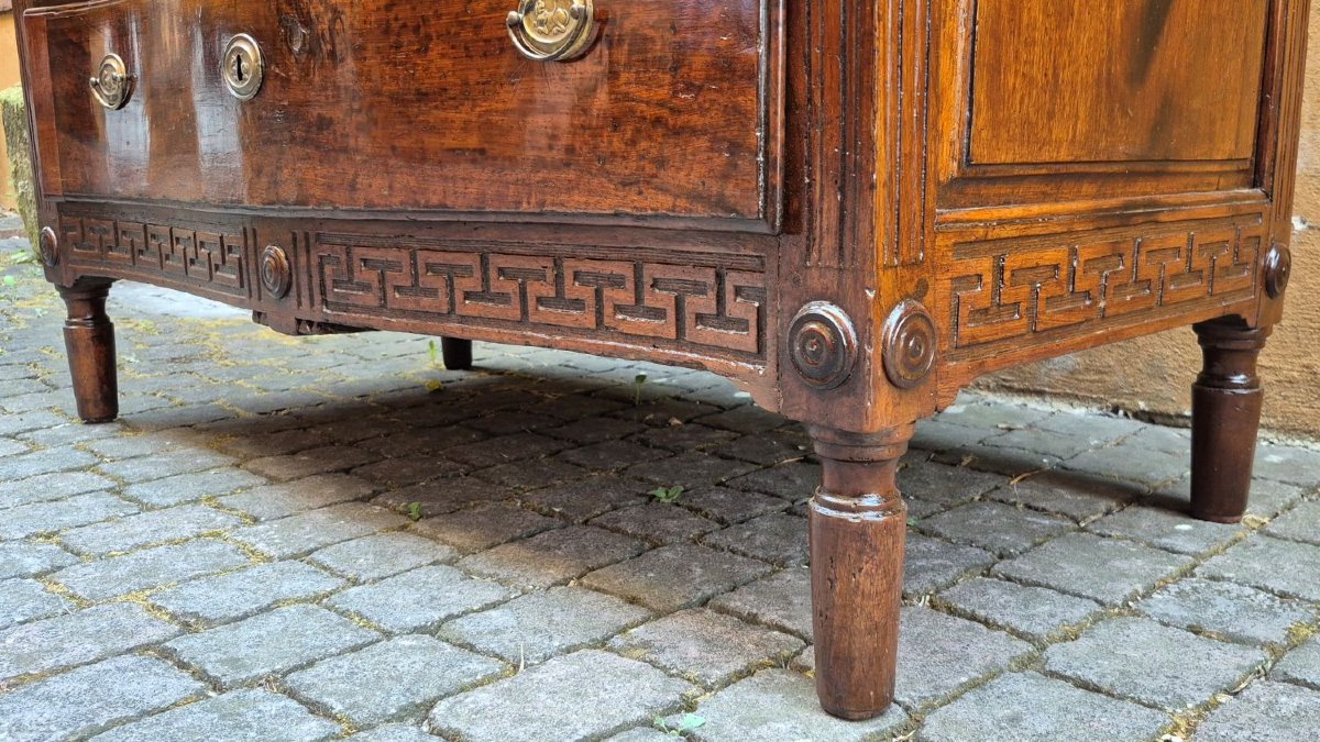 18th-century Antique, Weathered Chest Of Drawers From Emilia-photo-5