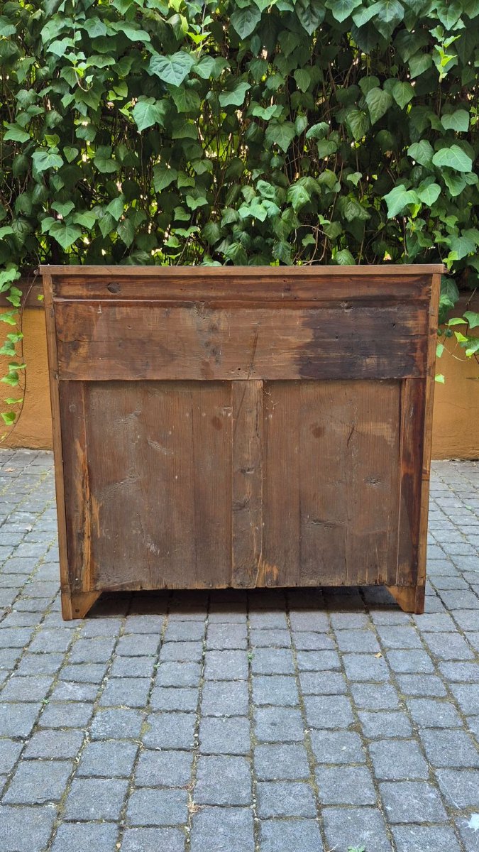 Buffet étroit ancien en placage de noyer-photo-7