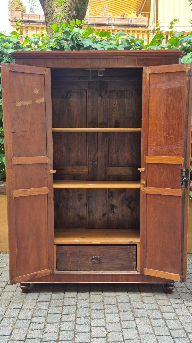 Antique Cherry Wood Paneled Pantry Cabinet-photo-1