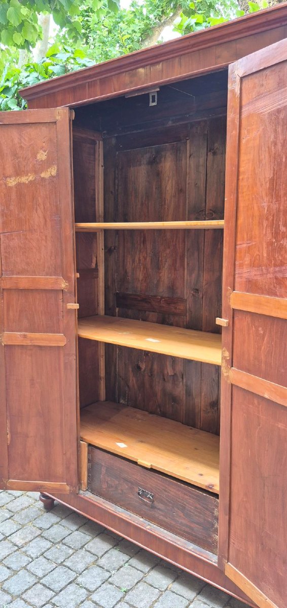Antique Cherry Wood Paneled Pantry Cabinet-photo-2