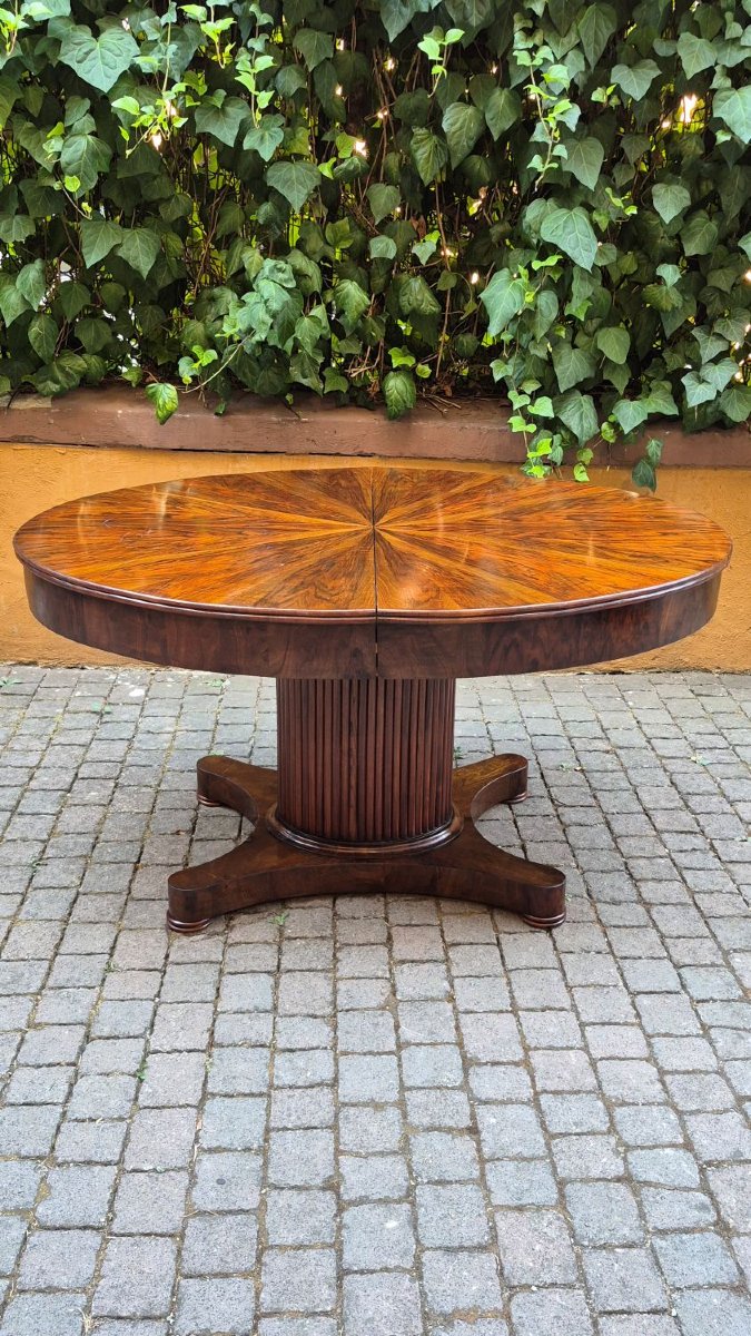 Antique Extendable Oval Table From Emilia In The Empire Style-photo-2