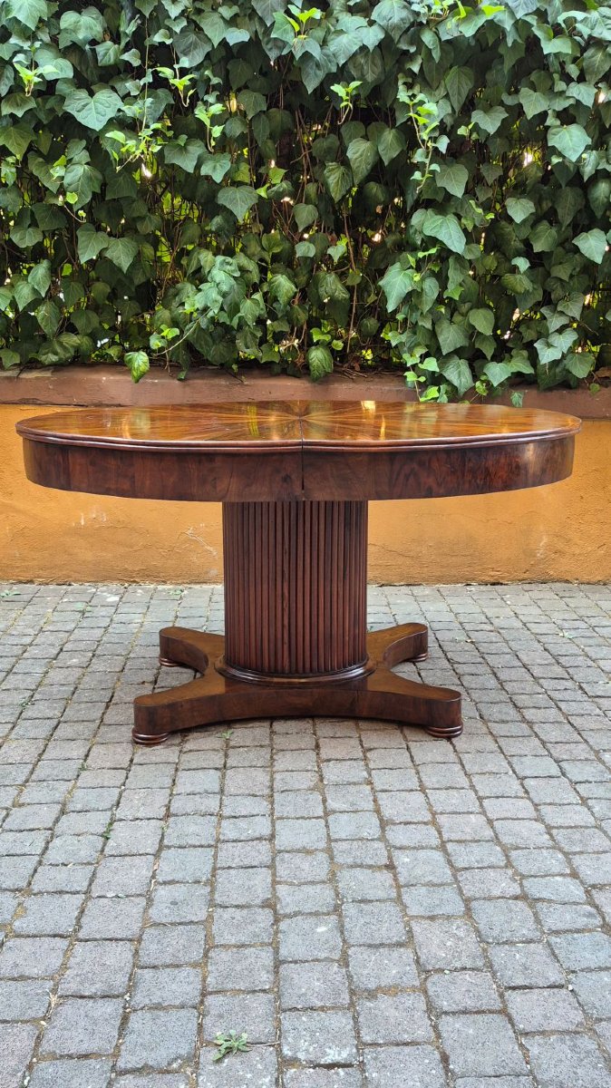 Antique Extendable Oval Table From Emilia In The Empire Style-photo-3