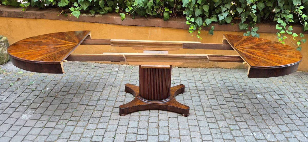 Antique Extendable Oval Table From Emilia In The Empire Style-photo-1