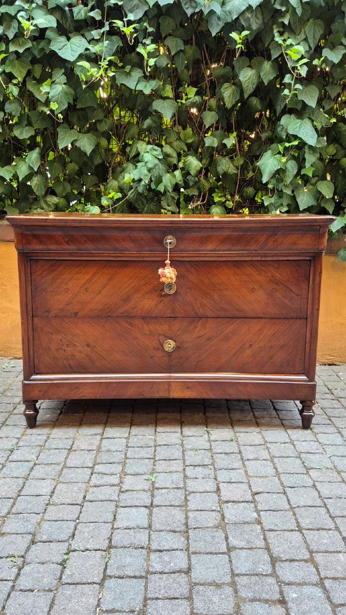 Commode ancienne Louis-Philippe d'Émilie, teinte cappuccino-photo-4