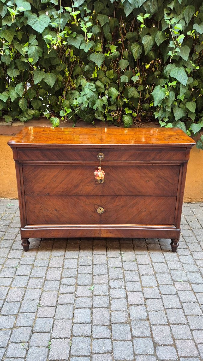 Commode ancienne Louis-Philippe d'Émilie, teinte cappuccino-photo-1