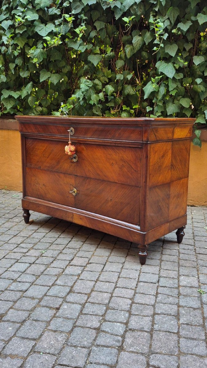 Commode ancienne Louis-Philippe d'Émilie, teinte cappuccino-photo-3