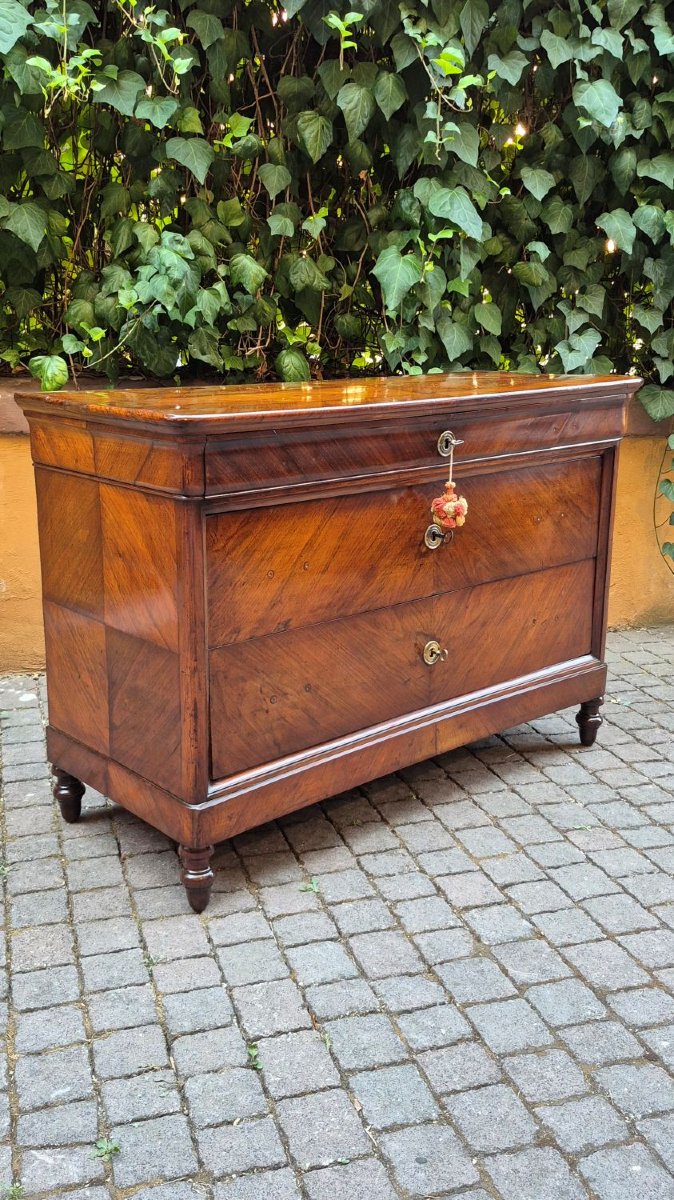 Commode ancienne Louis-Philippe d'Émilie, teinte cappuccino