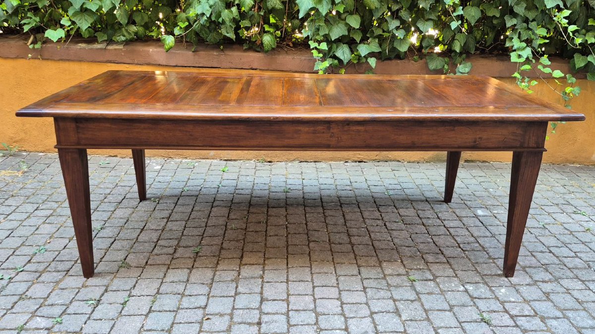 Large Antique Piedmontese Table With Spindle Legs-photo-2