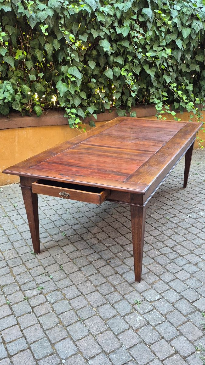 Large Antique Piedmontese Table With Spindle Legs-photo-1