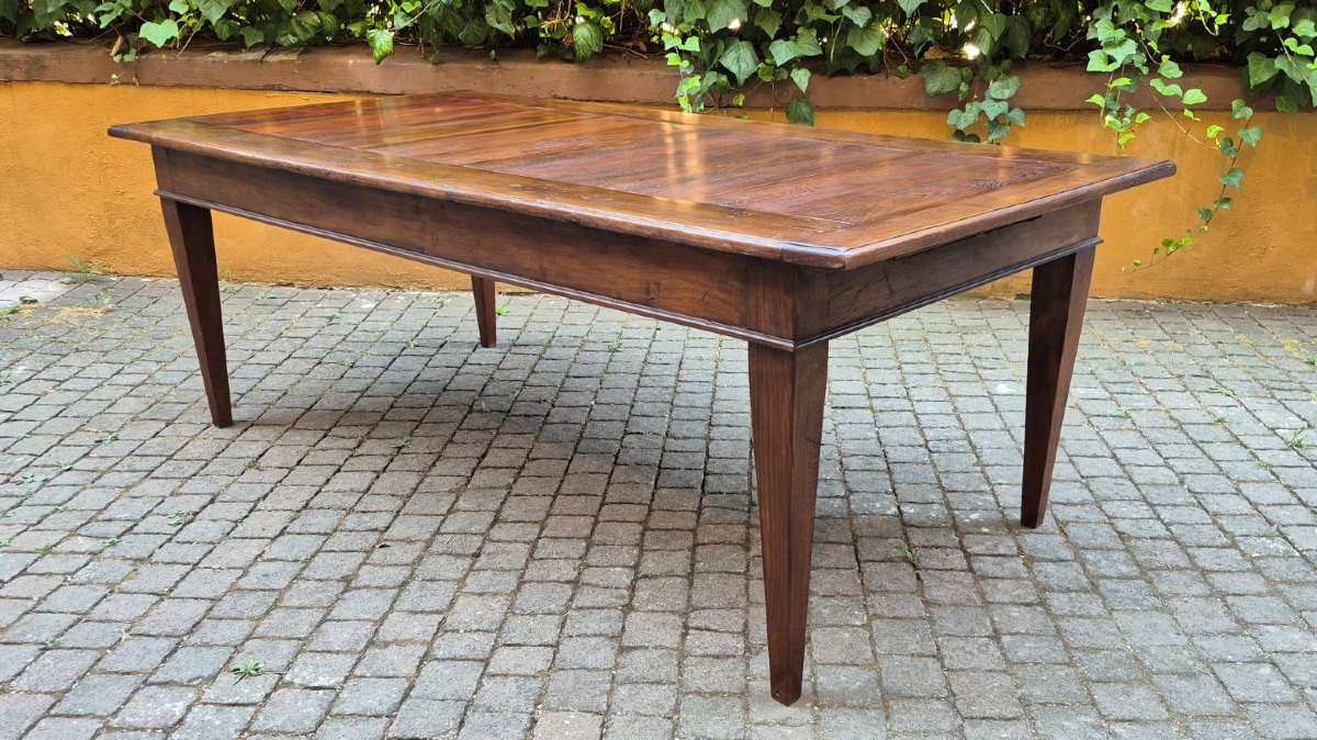 Large Antique Piedmontese Table With Spindle Legs-photo-2