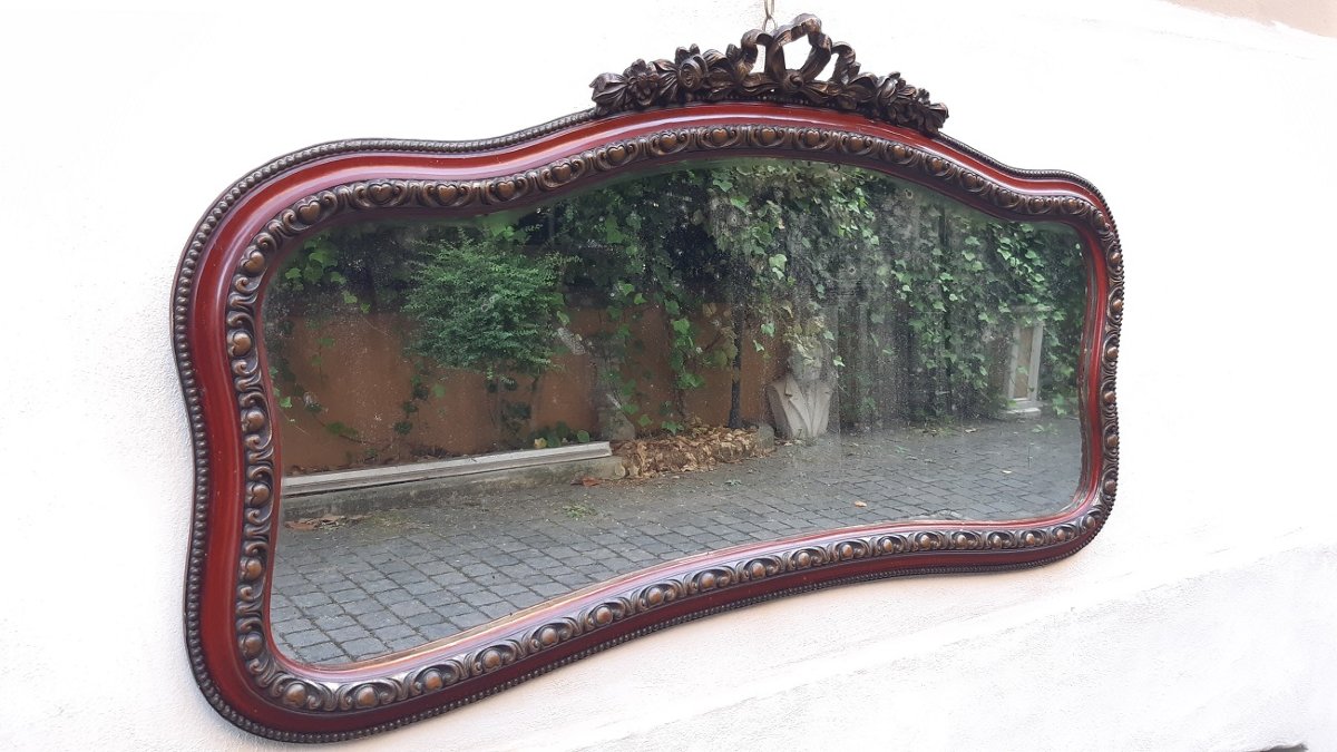 Antique Horizontal Mirror From The 19th Century With A Cornice-photo-4
