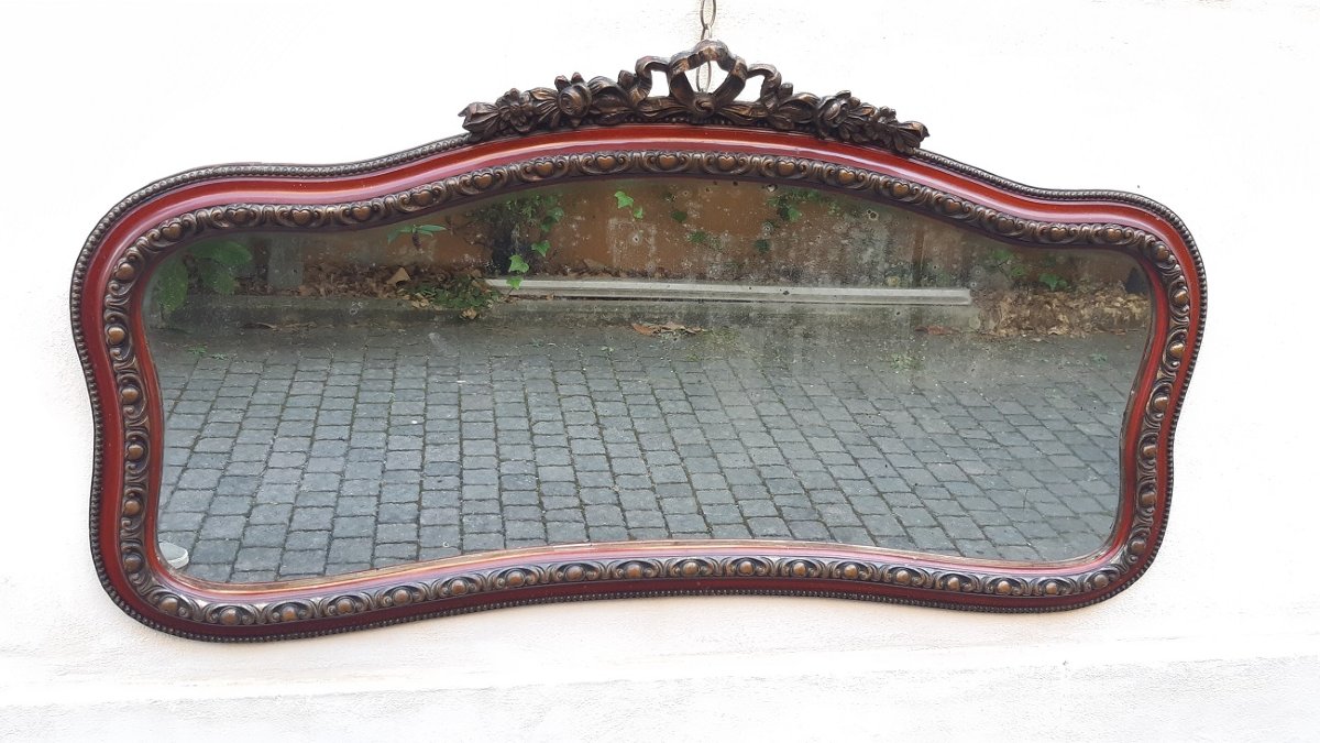 Antique Horizontal Mirror From The 19th Century With A Cornice-photo-1